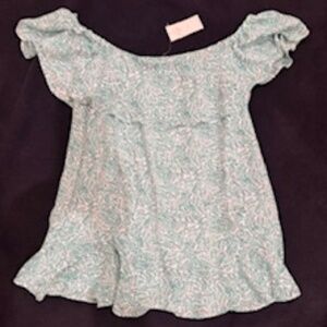 NEW WITH TAGS!  Banana Republic Green/White Off-the-shoulder top, Small, $78